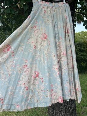 VTG 90s Polo Country Ralph Lauren Floral Prairie Maxi Skirt Cottagecore
